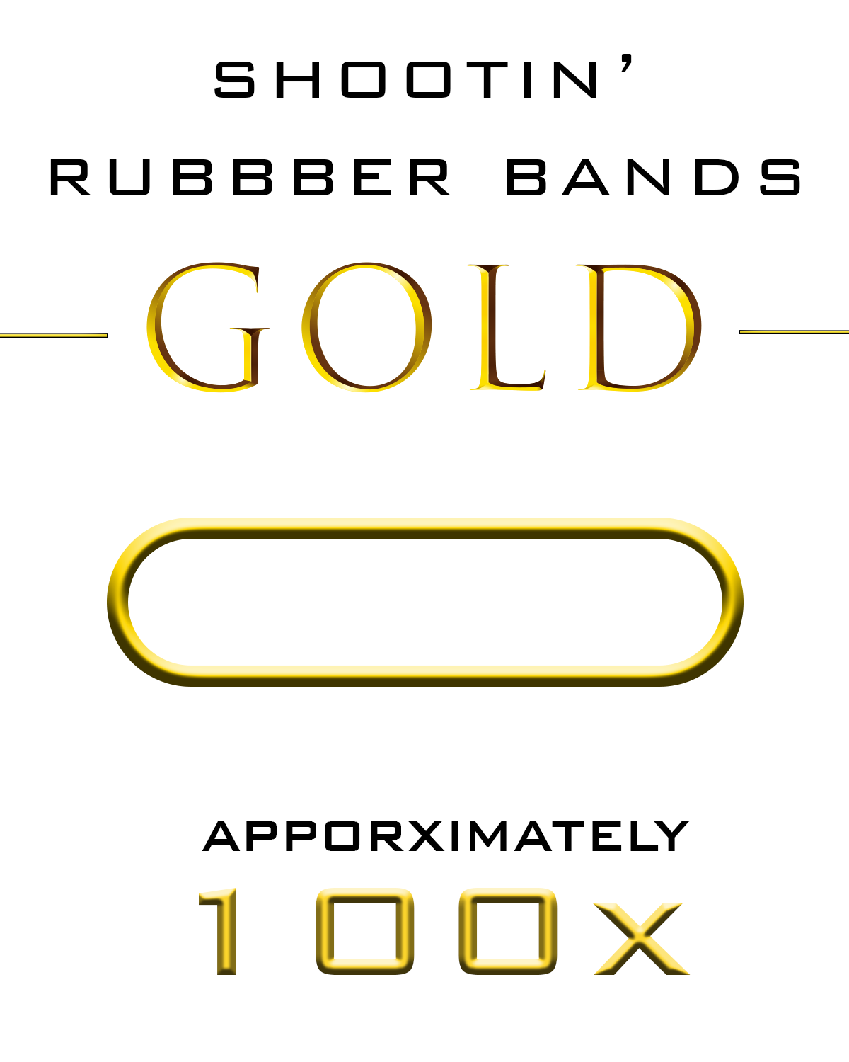Shootin' Rubber Bands - GOLD (Approx. 100 bands)